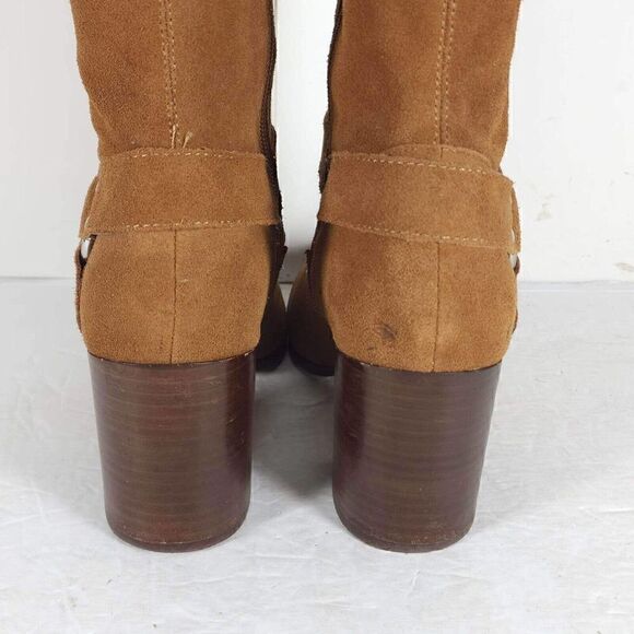 Steve Madden Steven Women’s Jiffie US 10M Chestnut Suede Heel Harness Boots - Picture 8 of 10